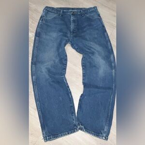 Rustler Men's Blue Jeans has a tiny stain